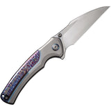 We Knife Ziffius Button Lock LTD Gray & Flamed Titanium Folding 20CV Knife 22024D4