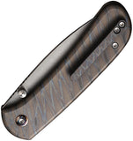 We Knife Qubit Button Lock Tiger Stripe 6AL4V Titanium Folding CPM-20CV Knife 22030F4