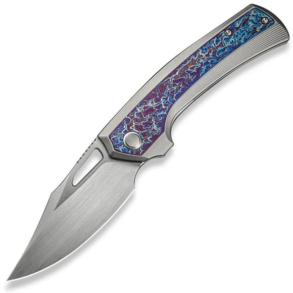 We Knife Nefaris Framelock LTE Flamed & Bead Blasted Titanium Folding 20CV Knife 22040FA1