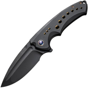 We Knife Nexusia Framelock LTE Black Titanium Folding CPM-20CV Knife 220441