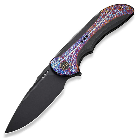 We Knife Equivik Framelock Black & Flamed Titanium Folding CPM-20CV Knife 230202