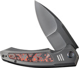 We Knife Hyperactive Framelock Titanium & Lava CF Folding Vanax Knife 230302