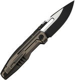 We Knife Reveille Framelock LTE Bronze & Black Titanium Folding M390 Pocket Knife 230571