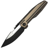 We Knife Reveille Framelock LTE Bronze & Black Titanium Folding M390 Pocket Knife 230571