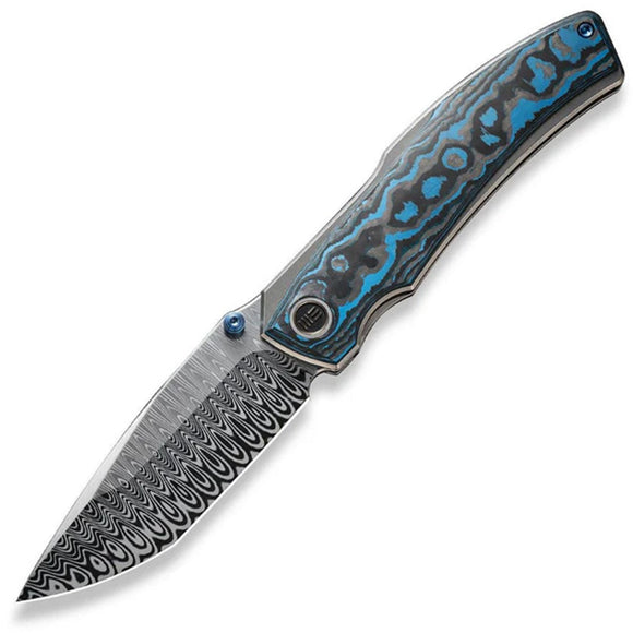 We Knife Swordfin Linerlock Titanium & Carbon Fiber Folding Damasteel Knife 23067DS1