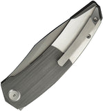 We Knife Sine Wave Linerlock Gray & Satin Titanium Folding Bohler M390 Knife 23069B2