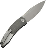 We Knife Sine Wave Linerlock Gray & Satin Titanium Folding Bohler M390 Knife 23069B2