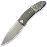 We Knife Sine Wave Linerlock Gray & Satin Titanium Folding Bohler M390 Knife 23069B2