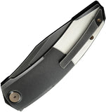 We Knife Sine Wave Linerlock Polished Gray & Satin Titanium Folding Bohler M390 Knife 23069B3