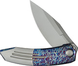 We Knife Sine Wave Linerlock Flamed & Satin Titanium Folding Bohler M390 Knife 23069B4