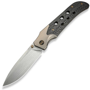 We Knife Guthrie Bolster Lock Champagne Titanium & Carbon Fiber Folding 20CV Knife 23072B2