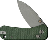 We Knife Banter 2 Crossbar Lock Green Micarta Folding S35VN Pocket Knife 230753