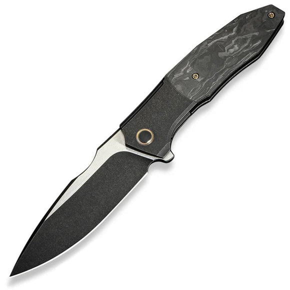 We Knife Archeozoic Interframe Lock Black Titanium & Carbon Fiber Folding M390 Knife 230911