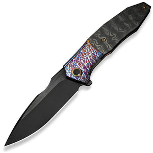 We Knife Archeozoic Interframe Lock Flamed Titanium & Carbon Fiber Folding M390 Knife 230913