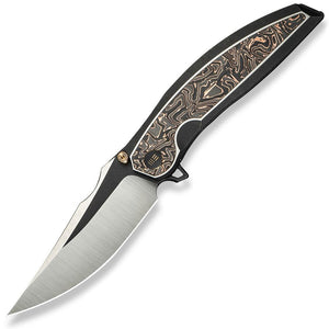 We Knife Quinseris Frameock Titanium & Copper Foil Carbon Fiber Folding M390 Knife 230931