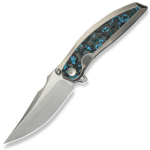 We Knife Quinseris Frameock Titanium & Arctic Storm Carbon Fiber Folding M390 Knife 230934