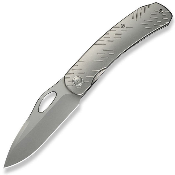 We Knife Inmate Framelock Gray Titanium Folding CPM-20CV Pocket Knife 23096B1