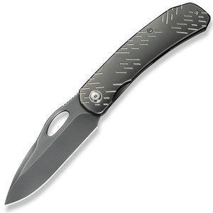 We Knife Inmate Framelock Gray & Satin Titanium Folding CPM-20CV Pocket Knife 23096B4