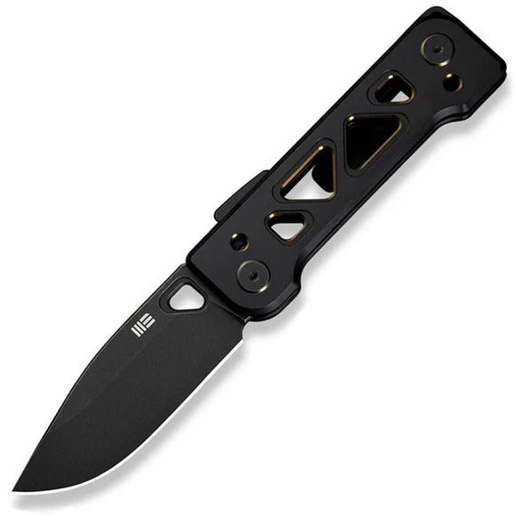 We Knife Tyro Superlock Black & Gold Titanium Folding CPM-20CV Pocket Knife 240011