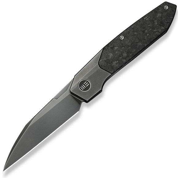 We Knife Brr15 Bolster Lock Polished Gray Titanium & Carbon Fiber Folding M390 Knife 240073