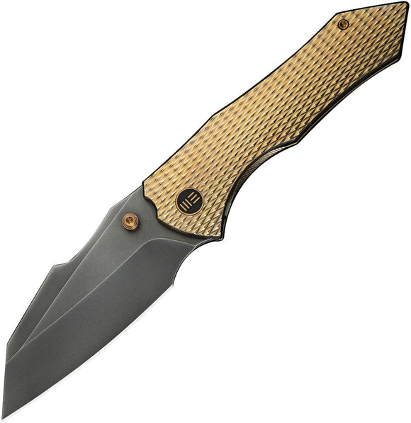 We Knife High-Fin XL Framelock Gold Titanium Folding 20CV Pocket Knife 240103