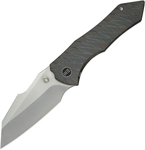 We Knife High-Fin XL Framelock Tiger Stripe Titanium Folding 20CV Pocket Knife 240104