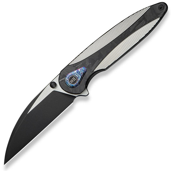 We Knife Zenthra Framelock Titanium & Shredded Carbon Fiber Folding M390 Knife 24021C1