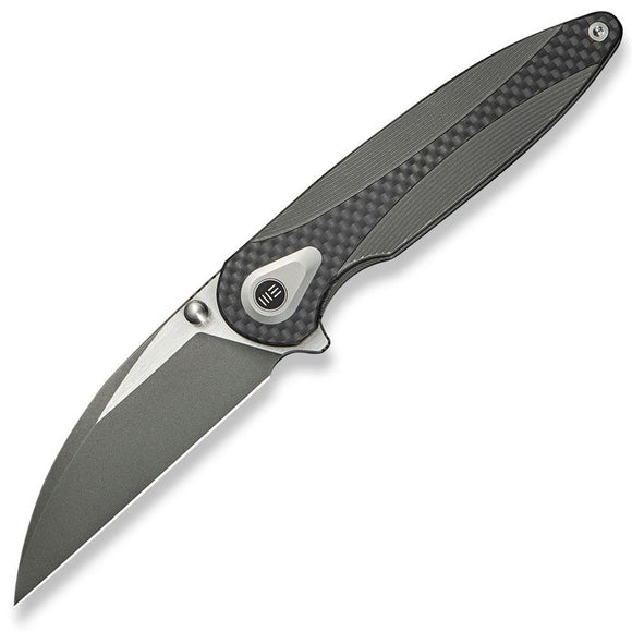 We Knife Zenthra Framelock Titanium & Twill Carbon Fiber Folding M390 Knife 24021C2