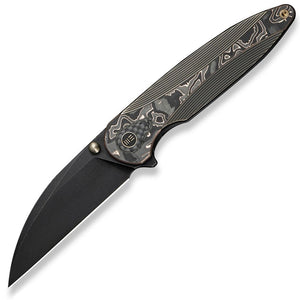 We Knife Zenthra Framelock Titanium & Copper Foil Carbon Fiber Folding M390 Knife 24021C3