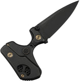 We Knife NexoMorph Folding Push Dagger Knife Black Titanium Bohler M390 Blade w/ Sheath 24037B1