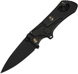 We Knife NexoMorph Folding Push Dagger Knife Black Titanium Bohler M390 Blade w/ Sheath 24037B1