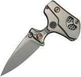 We Knife NexoMorph Folding Push Dagger Knife Gray Titanium Bohler M390 Blade w/ Sheath 24037B2