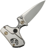 We Knife NexoMorph Folding Push Dagger Knife Gray Titanium Bohler M390 Blade w/ Sheath 24037B2