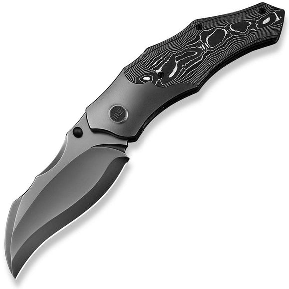 We Knife Orc Boss Linerlock Polished Gray Titanium & Aluminum Carbon Fiber Folding 20CV Knife 240423