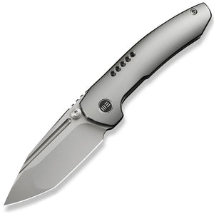 We Knife Micro Trogon Framelock Satin Titanium Folding Bohler M390 Knife 240432