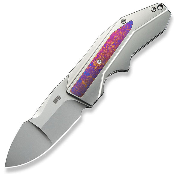 We Knife Coral SLT Framelock Gray Titanium & Timascus Folding 20CV Knife 240444