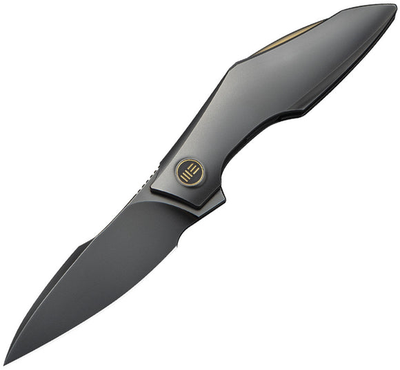 We Knife Krait Snake Linerlock Polished Gray Titanium Folding Bohler M390 Pocket Knife 240843