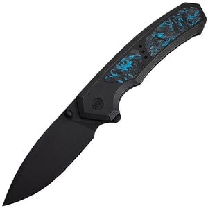 We Knife Corwyn Framelock Titanium & Blue Carbon Fiber Folding M390 Pocket Knife 240881