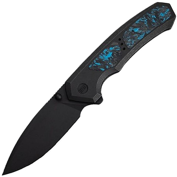 We Knife Corwyn Framelock Titanium & Blue Carbon Fiber Folding M390 Pocket Knife 240881