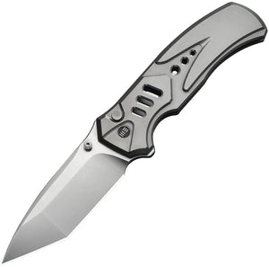 We Knife Zentron Button Lock Gray Titanium Folding Bohler M390 Pocket Knife 240942