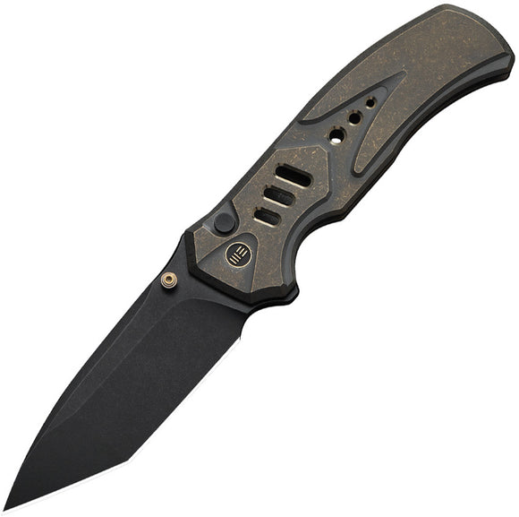 We Knife Zentron Button Lock Bronze Titanium Folding Bohler M390 Pocket Knife 240943