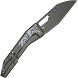 We Knife Inceptus Framelock Dark Gray Titanium & White & Black G10 Folding M390 Knife 250171