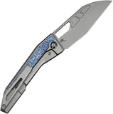 We Knife Inceptus Framelock Gray & Flamed Titanium Folding M390 Knife 250172