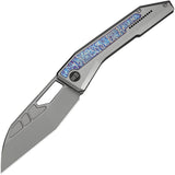 We Knife Inceptus Framelock Gray & Flamed Titanium Folding M390 Knife 250172