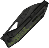 We Knife Inceptus Framelock Black Titanium & Green Carbon Fiber Folding M390 Knife 250173