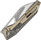 We Knife Inceptus Framelock Champagne Titanium & Aluminum Foil Carbon Fiber Folding M390 Knife 250174