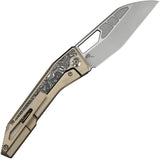 We Knife Inceptus Framelock Champagne Titanium & Aluminum Foil Carbon Fiber Folding M390 Knife 250174
