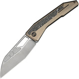 We Knife Inceptus Framelock Champagne Titanium & Aluminum Foil Carbon Fiber Folding M390 Knife 250174