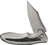 We Knife VARG Framelock Gray Titanium & Yellow Carbon Fiber Folding MagnaCut Knife 250742