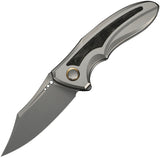 We Knife VARG Framelock Gray Titanium & Yellow Carbon Fiber Folding MagnaCut Knife 250742